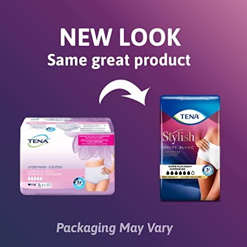 Tena Stylish Incontinence/Bladder Control Underwear for Women, Super Plus Heavy Absorbency, Extra Large, 56 ct by TENA