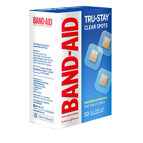 Band-Aid Brand Tru-Stay Clear Spots Bandages for Discreet First Aid, All One Size, 50 Count from Johnson & Johnson