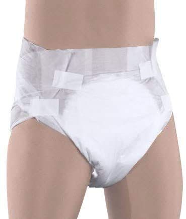 Supreme Breathable Disposable Diaper Briefs with Tabs for Incontinence - Absorbent Tab Style - Unisex for Men and Women by BrightCare, 18 Count (Large, Waist 45 - 58 Inch Waist) from BrightCare