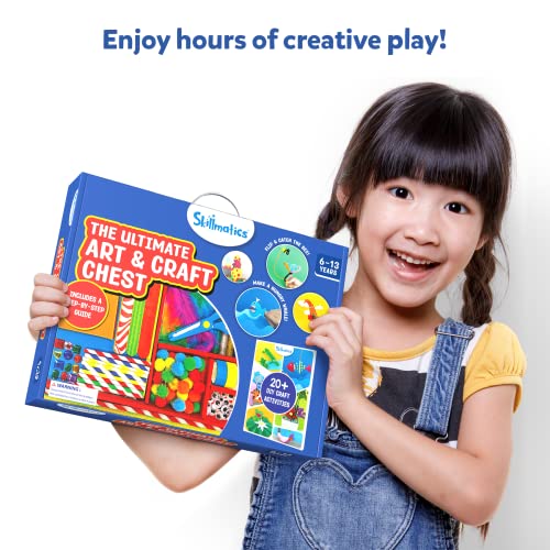 Skillmatics Art & Craft Activity Chest - 500+ Pieces, Step-by-Step Guide Included, Perfect DIY Gift for Kids Ages 6-13 from Grasper Global Inc.