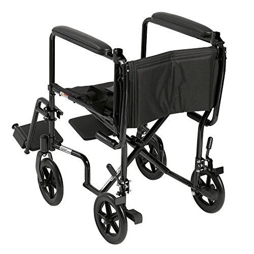 Drive Medical Deluxe Lightweight Aluminum Transport Wheelchair, Black, 17" from Drive Medical