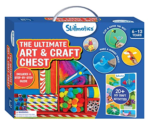 Skillmatics Art & Craft Activity Chest - 500+ Pieces, Step-by-Step Guide Included, Perfect DIY Gift for Kids Ages 6-13 from Grasper Global Inc.