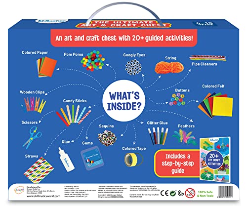 Skillmatics Art & Craft Activity Chest - 500+ Pieces, Step-by-Step Guide Included, Perfect DIY Gift for Kids Ages 6-13 from Grasper Global Inc.