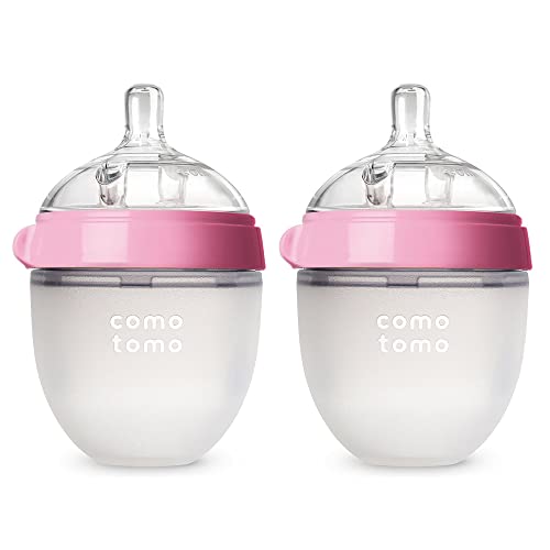 Comotomo Baby Bottle, Pink, 5 Ounce (2 Count) from Comotomo