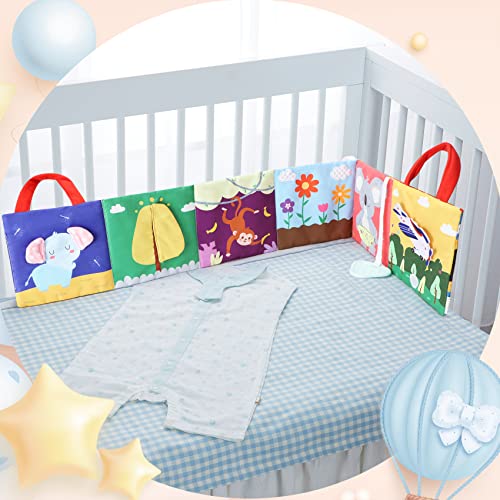 URMYWO Baby Book Toy 0-6 Months, High Contrast Black White Baby Book with Mirror and Teether, Infant Newborn Soft Sensory Toy 0-3-6-12 Months, Tummy Time Toy, Crinkle Touch Feel Book Crib Toy Gift from URMYWO