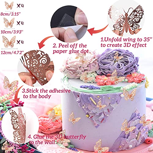 Rose Gold Birthday Party Decorations Kit for Women 73 Pieces, Happy Birthday Banner, Fringe Curtains, Butterfly Decor, Foil Balloons for 13th 16th 20th 21st 30th 35th 50th 60th Girls Men Party Supplies by zhiyang888