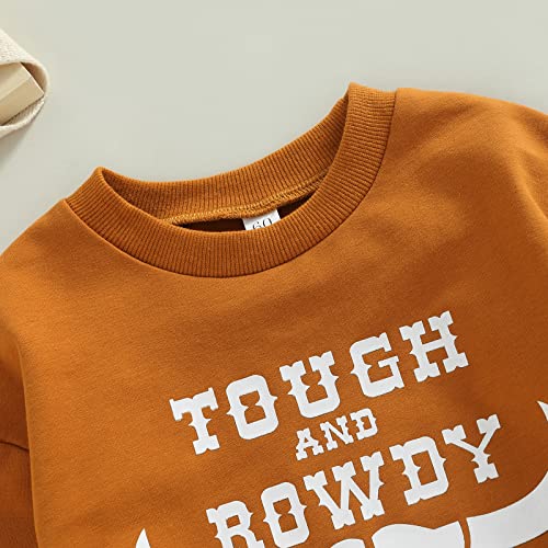 Western Baby Boy Clothes Cow Print Onesie Cowboy Crewneck Sweatshirt Oversized Tops Romper Winter Newborn Outfit(C Brown 12-18 Months) from Qiylii