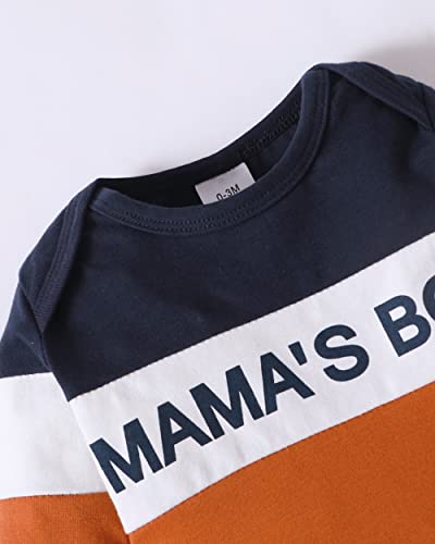 Renotemy Newborn Baby Clothes Boy Winter Infant Boys Babies Clothes Long Sleeve Splicing Bodysuit Romper Solid Pant Clothing Fall 0-3 Months Baby Boy Clothes by 