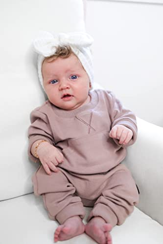 Fall Winter Outfit Infant Baby Boy Girl Solid Color Sweatsuit Crewneck Pocket Sweatshirt Top+Sweatpants Cousin Matching Set (Pink, 12-18 Months) by Wytyjxccyy