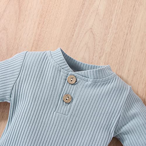 Newborn Baby Boy Clothes Infant Long Sleeve Romper and Pants Set Knitted Cotton Fall Winter Outfits by Vivifayee