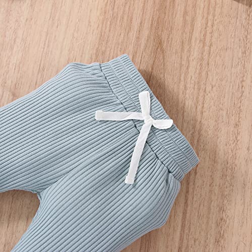 Newborn Baby Boy Clothes Infant Long Sleeve Romper and Pants Set Knitted Cotton Fall Winter Outfits by Vivifayee