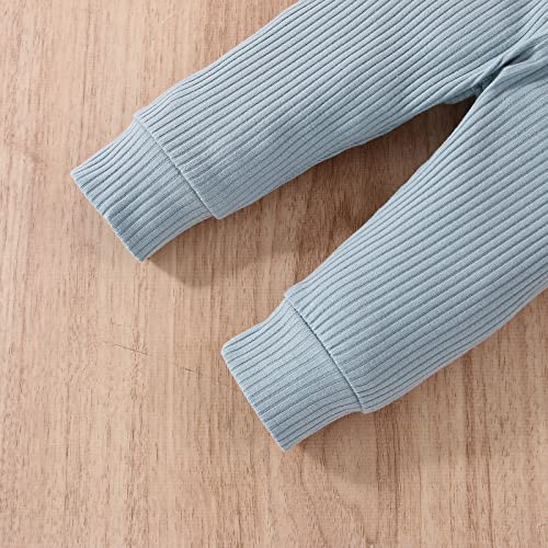 Newborn Baby Boy Clothes Infant Long Sleeve Romper and Pants Set Knitted Cotton Fall Winter Outfits by Vivifayee