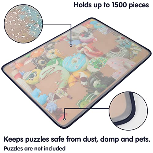 Tektalk Jigsaw Puzzle Board Portable Puzzle Mat for Puzzle Storage Puzzle Saver, Non-Slip Surface (Up to 1500 Pieces, with Dustproof Cover) by Tektalk