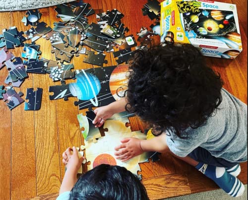 The Learning Journey Puzzle Doubles Glow in the Dark - Space - 100 Piece Glow in the Dark Puzzle, Space Puzzles For Kids Ages 4-8, Solar System Puzzle For Kids, Award Winning Educational Toys from The Learning Journey International