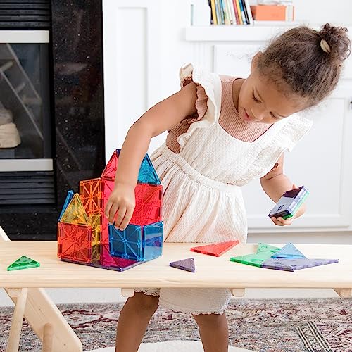 Magna-Tiles 100-Piece Clear Colors Set, The Original Magnetic Building Tiles For Creative Open-Ended Play, Educational Toys For Children Ages 3 Years + from School Specialty