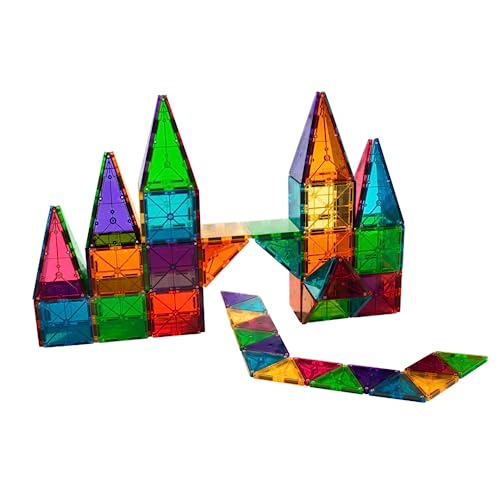 Magna-Tiles 100-Piece Clear Colors Set, The Original Magnetic Building Tiles For Creative Open-Ended Play, Educational Toys For Children Ages 3 Years + from School Specialty