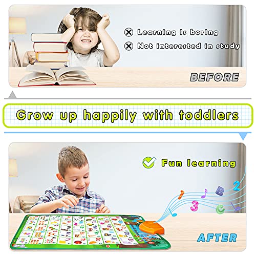 NARRIO Educational Toys for 2 3 4 Year Old Boys Gifts, Interactive Alphabet Wall Chart Learning ABC Poster for Kids Ages 2-5, Christmas Birthday Gifts for 2-4 Year Old Girls Toys for Toddler Age 1-3 by Narrio