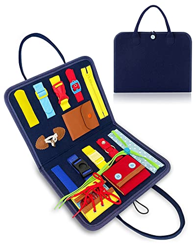 Busy Board Montessori Toys for Toddlers Sensory Toys Gifts for 1 2 3 4 Year Old Boys & Girls Preschool Toddler Activities Educational Travel Toy Learning Basic Dress Skills from Gojmzo