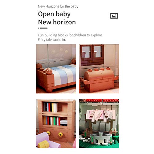 PHYNEDI Mushroom House Bricks Model Set with Lights & Figures, DIY Architecture Educational Assembly Small Particle Construction Stem Building Toy Compatible with Lego (2,633 Pieces) by PHYNEDI