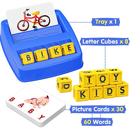 HahaGift Educational Toys for 3-5 Year Old Boy Girl Gifts, Matching Letter Learning Games Activities, Ideal Christmas Birthday Gift for Toddler Kids Age 2 3 4 5 Year Olds Boys Girls by Ten o'clock