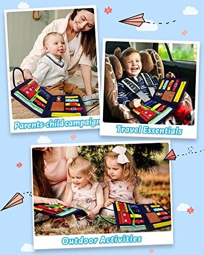 Busy Board Montessori Toys for Toddlers Sensory Toys Gifts for 1 2 3 4 Year Old Boys & Girls Preschool Toddler Activities Educational Travel Toy Learning Basic Dress Skills from Gojmzo