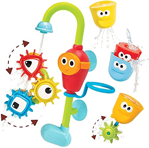Yookidoo Bath Toys (For Toddlers 1-3) - Spin N Sort Spout Pro - 3 Stackable Cups, Hose and Spout, Spinning Suction Cups For Kids Bathtime Fun by Yookidoo