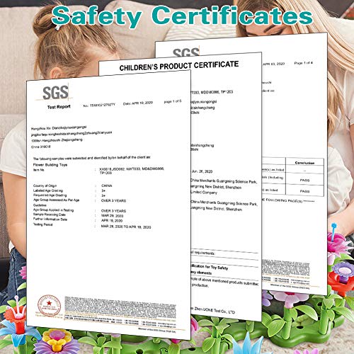 Scientoy Flower Garden Building Toys, Stem Toys Build a Garden for Girls, 130 PCS Flower Pretend Gardening Gift for Kids, Floral Arrangement Playset for Age 3-7 Year Old Child Educational Activity by yixing