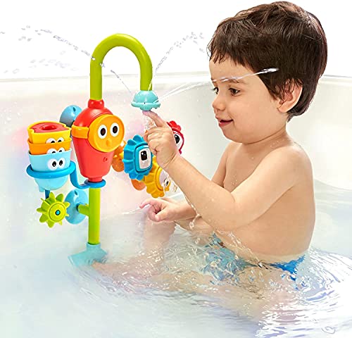 Yookidoo Bath Toys (For Toddlers 1-3) - Spin N Sort Spout Pro - 3 Stackable Cups, Hose and Spout, Spinning Suction Cups For Kids Bathtime Fun by Yookidoo