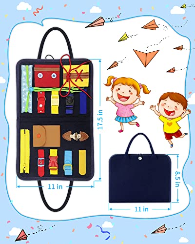 Busy Board Montessori Toys for Toddlers Sensory Toys Gifts for 1 2 3 4 Year Old Boys & Girls Preschool Toddler Activities Educational Travel Toy Learning Basic Dress Skills from Gojmzo