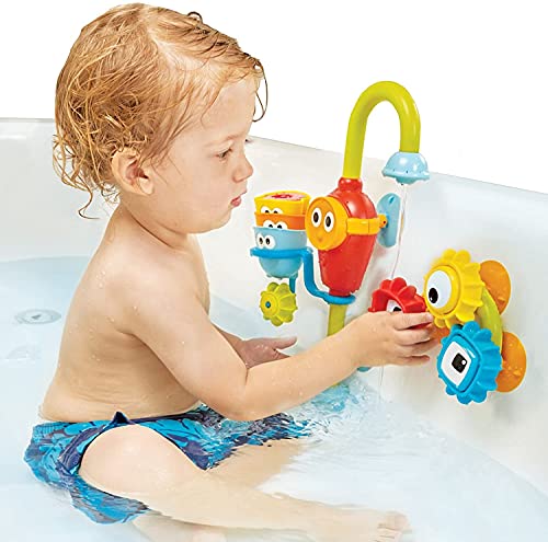 Yookidoo Bath Toys (For Toddlers 1-3) - Spin N Sort Spout Pro - 3 Stackable Cups, Hose and Spout, Spinning Suction Cups For Kids Bathtime Fun by Yookidoo