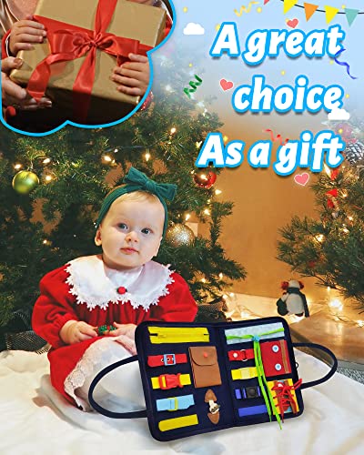 Busy Board Montessori Toys for Toddlers Sensory Toys Gifts for 1 2 3 4 Year Old Boys & Girls Preschool Toddler Activities Educational Travel Toy Learning Basic Dress Skills from Gojmzo