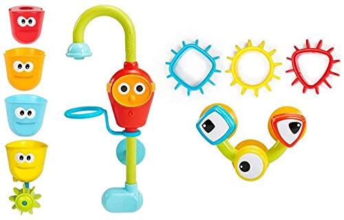 Yookidoo Bath Toys (For Toddlers 1-3) - Spin N Sort Spout Pro - 3 Stackable Cups, Hose and Spout, Spinning Suction Cups For Kids Bathtime Fun by Yookidoo