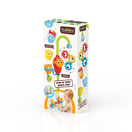 Yookidoo Bath Toys (For Toddlers 1-3) - Spin N Sort Spout Pro - 3 Stackable Cups, Hose and Spout, Spinning Suction Cups For Kids Bathtime Fun by Yookidoo