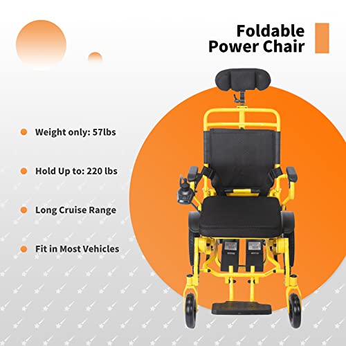 Electric Wheelchairs for Adults, Lightweight Motorized Wheelchair, Used for All Terrain Wheelchair with Dual Batteries and Dual Motor, Auto-Adjusting Backrest Wheelchair with 4 Shock Absorbers (Y) from PIPLEO