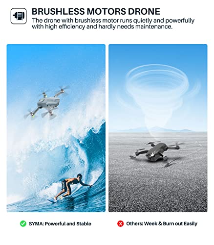 SYMA X650 GPS Drone with 4K EIS UHD 90Â°FOV Camera for Adults Beginner, FPV RC Quadcopter with Brushless Motor, 2 Batteries 54 Min Flight Time, 5GHz Transmission, Smart Auto Return Home, Follow Me by SYMA