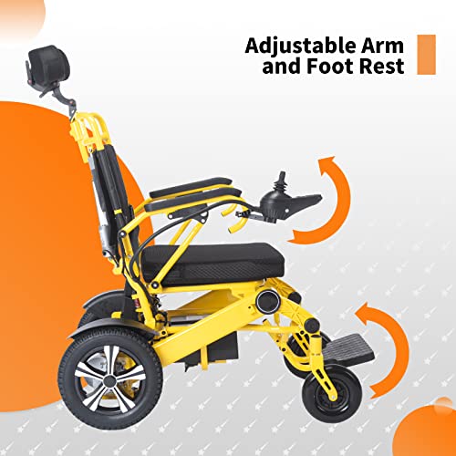Electric Wheelchairs for Adults, Lightweight Motorized Wheelchair, Used for All Terrain Wheelchair with Dual Batteries and Dual Motor, Auto-Adjusting Backrest Wheelchair with 4 Shock Absorbers (Y) from PIPLEO