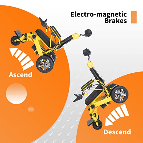 Electric Wheelchairs for Adults, Lightweight Motorized Wheelchair, Used for All Terrain Wheelchair with Dual Batteries and Dual Motor, Auto-Adjusting Backrest Wheelchair with 4 Shock Absorbers (Y) from PIPLEO