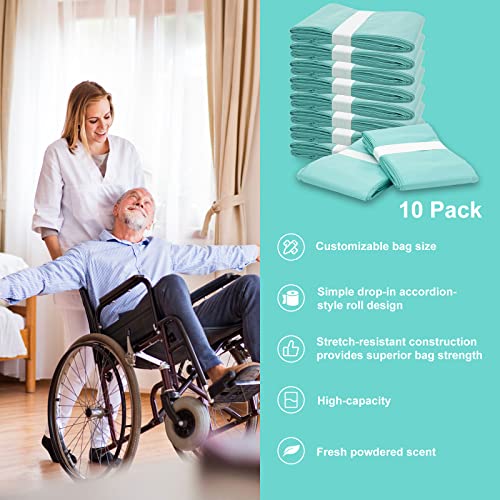 Diaper Pail Liner Refills Bags Compatible with Janibell Akord 330 Series Adult Diaper System, Green, Lightly Scented, 10 Count by Zippland