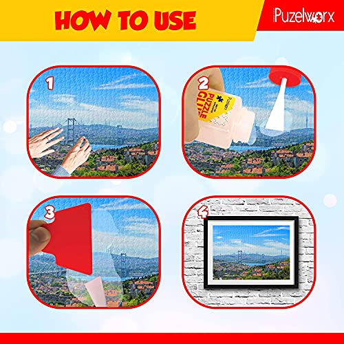 PuzzleWorx Easy-On Applicator Puzzle Glue, Pack of 2, Non Toxic Clear Glue for 1000 Piece Puzzles 4.2 oz Each Bottle (Total 8.4) from PuzzleWorx