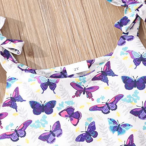 zarmfly Girls 2 Piece Short Set Baby Girl Summer Clothes Butterfly Tank Tops and Shorts Set Infant to Toddler 2t from 