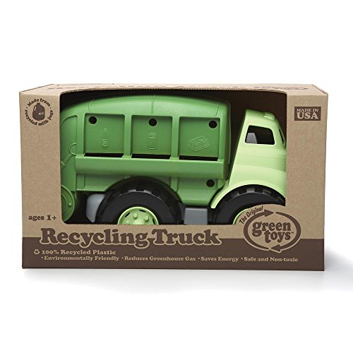 Green Toys Recycling Truck in Green Color - BPA Free, Phthalates Free Garbage Truck for Improving Gross Motor, Fine Motor Skills. Kids Play Vehicles by Green Toys
