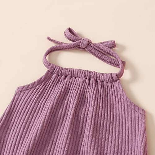 ADXSUN Newborn Baby Girl Summer Clothes Ribbed Romper+Striped/Floral/Cow Flared Pants Infant Outifts 0-18 Months from ADXSUN