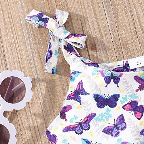 zarmfly Girls 2 Piece Short Set Baby Girl Summer Clothes Butterfly Tank Tops and Shorts Set Infant to Toddler 2t from 