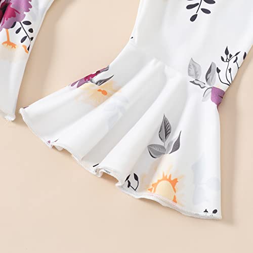 ADXSUN Newborn Baby Girl Summer Clothes Ribbed Romper+Striped/Floral/Cow Flared Pants Infant Outifts 0-18 Months from ADXSUN