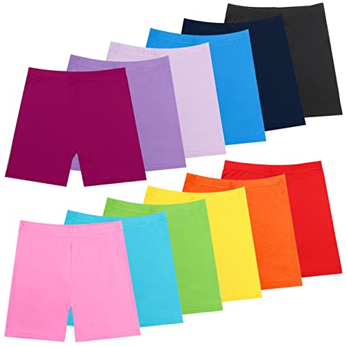 HOLLHOFF 12 Pack Girls Dance Shorts 6-7 Years, 12 Color Bike Short Breathable and Safety for Playgrounds and Gymnastics by 