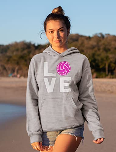 Love Volleyball Gift for Volleyball Lovers Players Girls Women Hoodie Small Gray from 