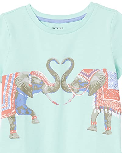 Spotted Zebra Girls' Short-Sleeve Tunic T-Shirts, Pack of 3, Light Orange/Light Yellow/Light Green, Elephants, Medium from FR Apparel Trading DMCC