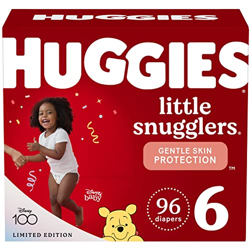 Baby Diapers Size 6, 96 Ct, Huggies Little Snugglers by Kimberly-Clark Corp.