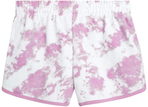 Reebok Girls' Active Shorts - 2 Pack Lightweight Athletic Gym Dolphin Running Shorts (7-12), Size L(12), Orchid Dye/Grey by 