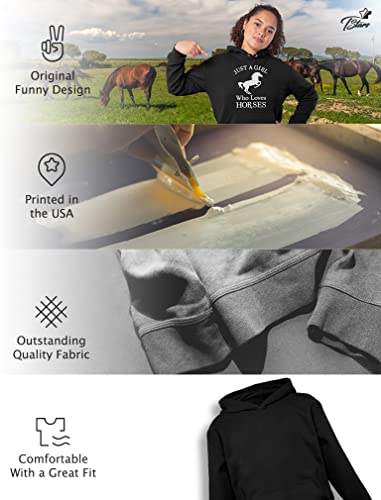 Gift For Girls Who Love Horses Girl Teen Women Horse Lovers Hoodie Medium California Blue from 